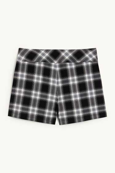 Femmes - Jupe-short - à carreaux - noir