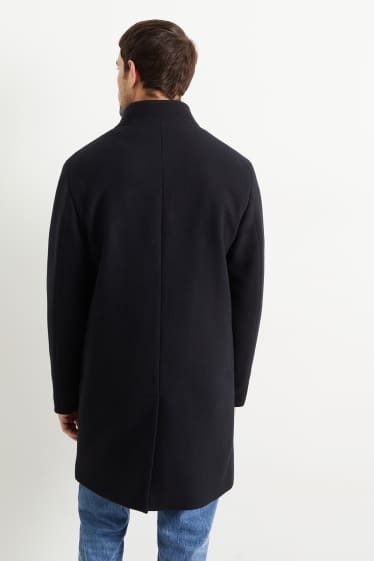 Uomo - Soprabito - effetto sovrapposto - misto lana - blu scuro