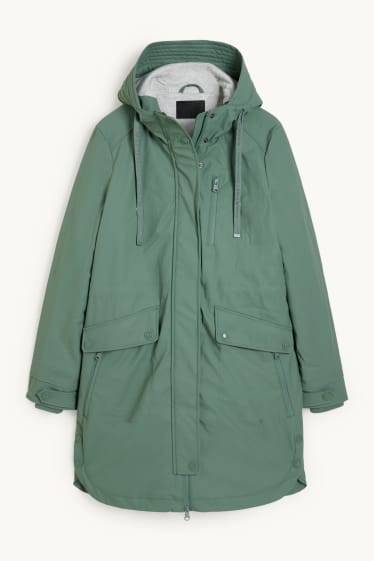 Dames - Parka met capuchon - groen