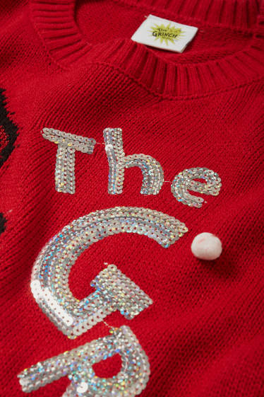 Women - Christmas jumper - The Grinch - dark red