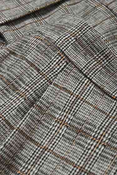 Dona - Pantalons de tela - high waist - tapered fit - de quadres - gris