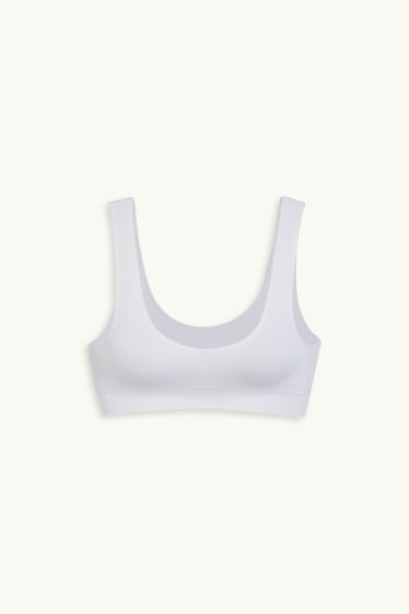 Women - Crop top - padded - seamless - white