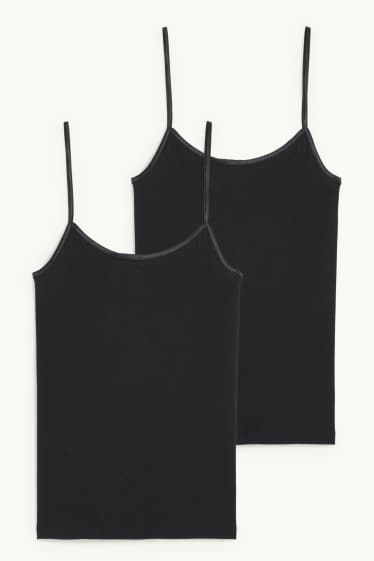 Damen - Multipack 2er - Hemdchen - schwarz