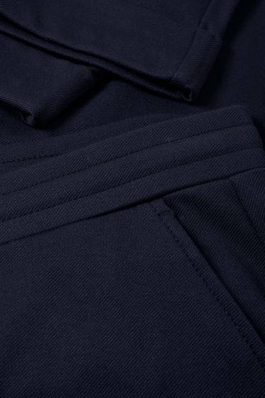 Women - Cloth trousers - mid-rise waist - tapered fit - dark blue
