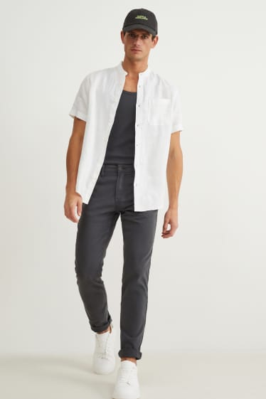 Hommes - Pantalon - slim fit - Flex - gris foncé