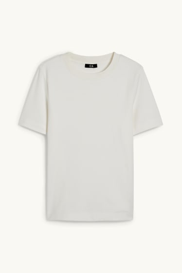 Femmes - T-shirt - blanc crème