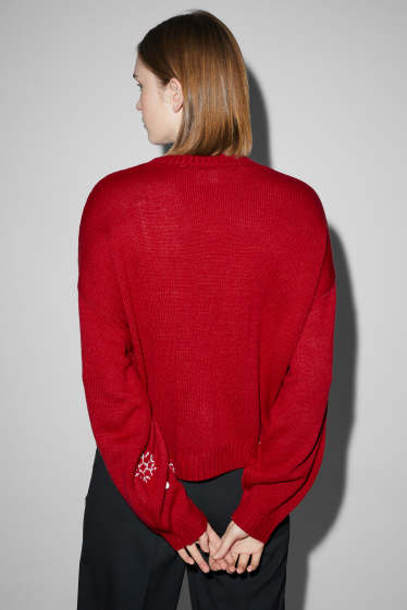 Women - Christmas jumper - The Grinch - dark red