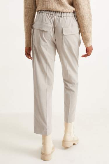 Donna - Pantaloni di stoffa - vita alta - tapered fit - bianco crema