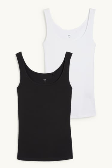 Femmes - Lot de 2 - caracos basiques - blanc / noir