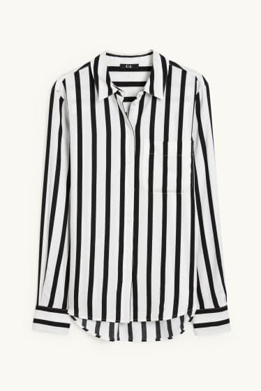 Mujer - Blusa - de rayas - negro / blanco
