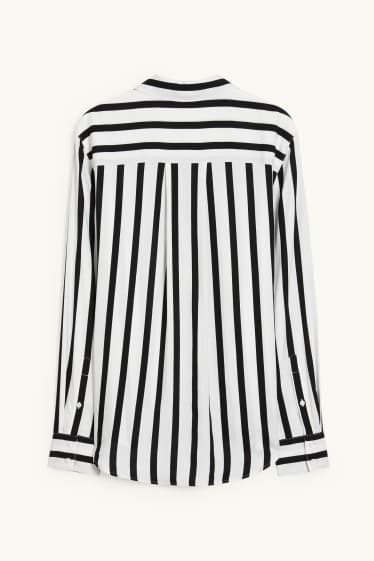 Mujer - Blusa - de rayas - negro / blanco