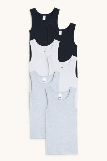 Kinder Jungen - Multipack 6er - Singlet - hellblau
