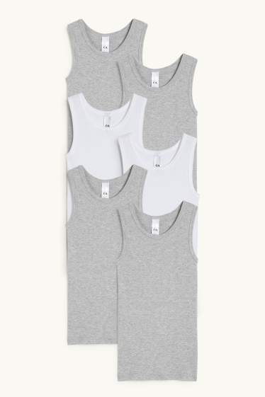 Kinder Jungen - Multipack 6er - Singlet - grau