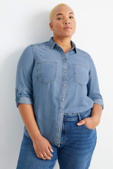 Women - Denim blouse - denim-light blue