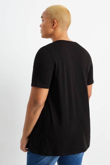 Femmes - Lot de 2 - T-shirts à encolure en V - noir