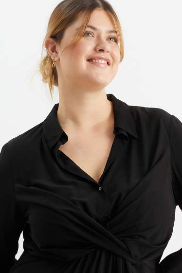 Dámské - Halenkové šaty - černá