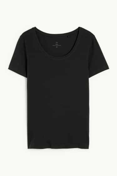 Damen - Basic-T-Shirt - schwarz