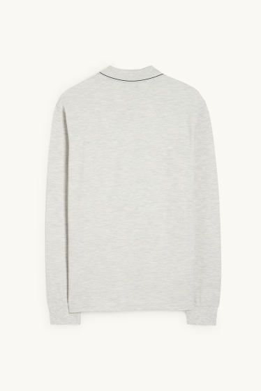 Men - Polo shirt - light gray-melange