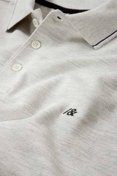 Men - Polo shirt - light gray-melange