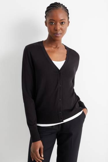 Dona - Jaqueta de punt bàsica - negre