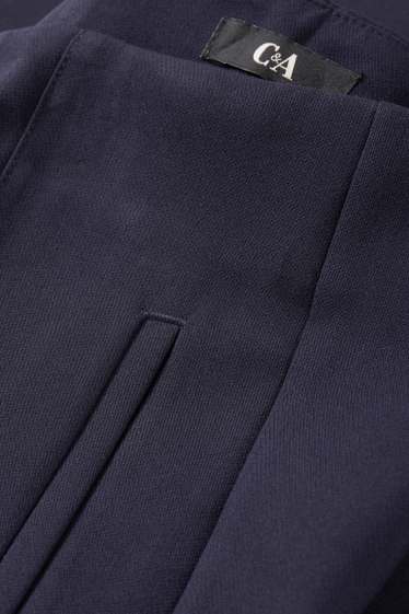 Women - Cloth trousers - high waist - tapered fit - dark blue