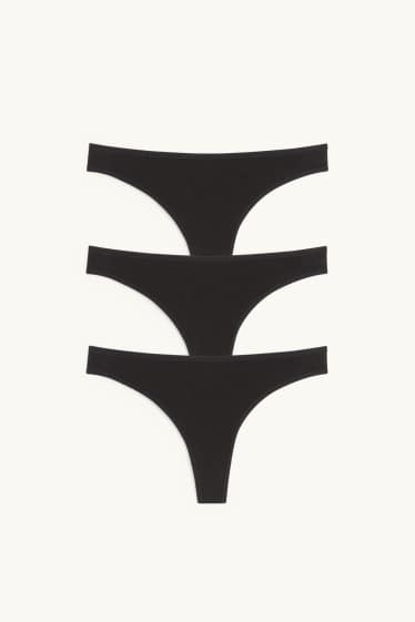 Dona - Paquet de 3 - tanga - negre