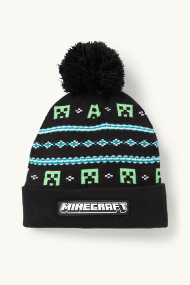 Enfants garçons - Minecraft - bonnet en maille - noir