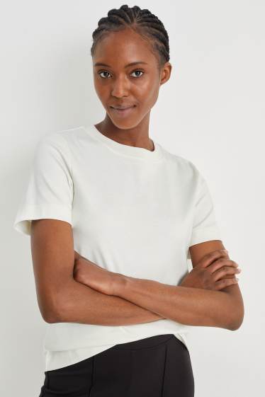 Femmes - T-shirt - blanc crème