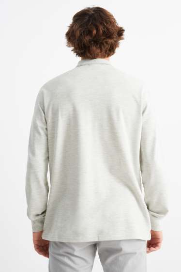 Men - Polo shirt - light gray-melange