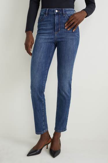 Damen - Slim Jeans - High Waist - jeansblau