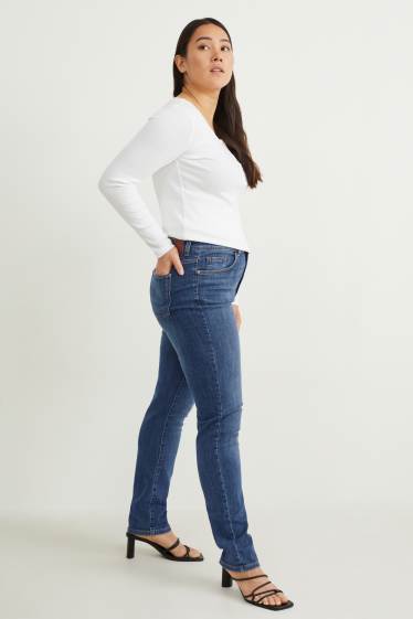 Damen - Slim Jeans - High Waist - jeansblau