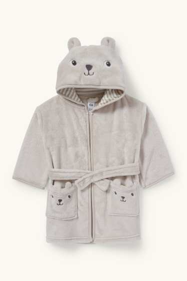 Unisexe - Oursons - peignoir à capuche pour bébé - beige clair
