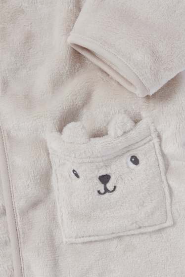 Unisexe - Oursons - peignoir à capuche pour bébé - beige clair