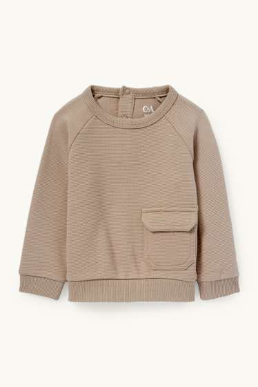 Baby: jongens - Babyoutfit - 2-delig - taupe