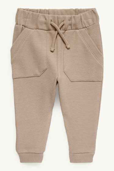 Baby: jongens - Babyoutfit - 2-delig - taupe