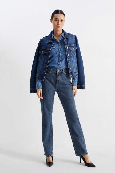 Women - Straight jeans - high waist - LYCRA® - blue denim