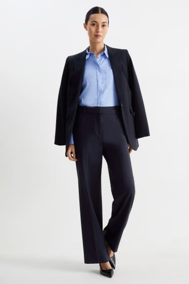 Femmes - Pantalon de bureau - high waist - wide leg - Mix & Match - bleu foncé