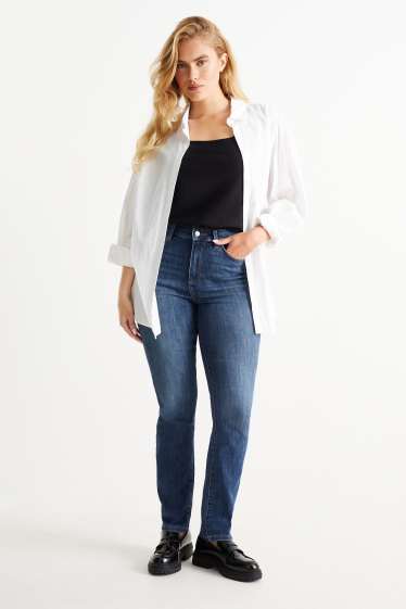 Femmes - Slim jean - high waist - jean bleu