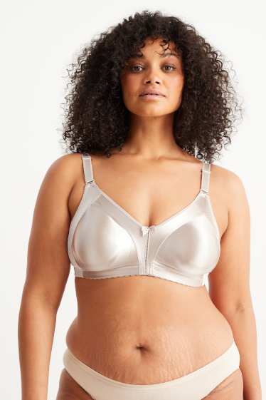 Women - Minimiser bra - shiny - beige