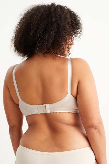 Women - Minimiser bra - shiny - beige