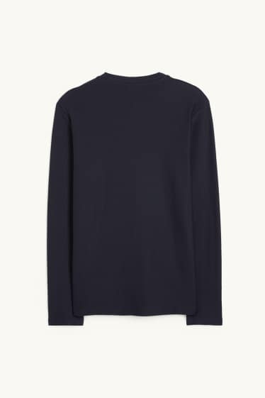 Hombre - Camiseta de manga larga - azul oscuro