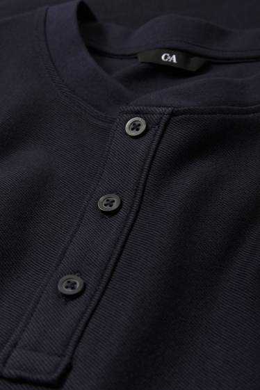 Hombre - Camiseta de manga larga - azul oscuro