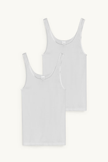 Femmes - Lot de 2 - maillots de corps - blanc
