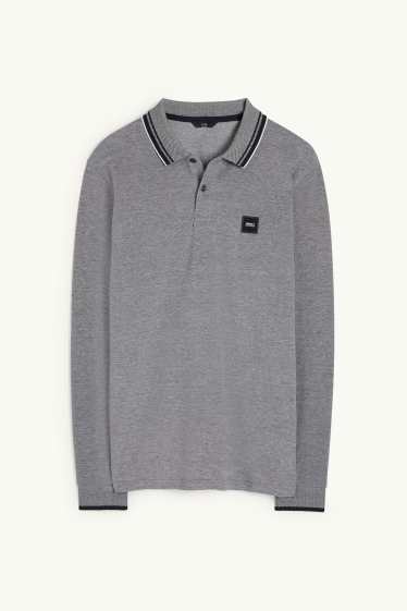 Men - Polo shirt - gray-melange