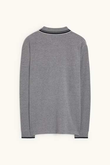Men - Polo shirt - gray-melange