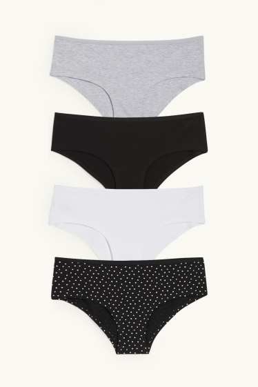 Dona - Paquet de 4 - calces hipster - negre