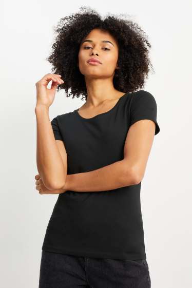 Damen - Basic-T-Shirt - schwarz