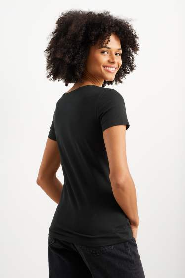 Damen - Basic-T-Shirt - schwarz
