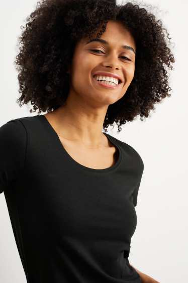 Damen - Basic-T-Shirt - schwarz