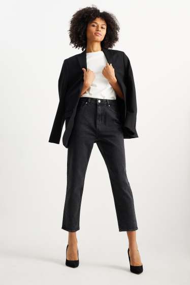 Donna - Mom jeans - vita alta - LYCRA® - jeans grigio scuro
